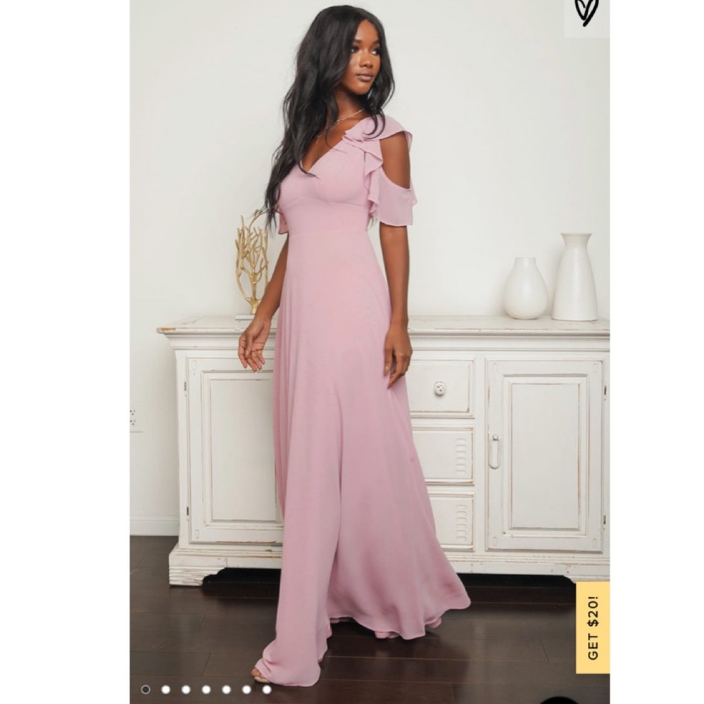 LULU’S - Dusty Lavender Cold-Shoulder Maxi Dress